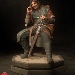 Estátua de Boromir em resina pintada à mão | Figura de O Senhor dos Anéis | Modelo de exibição - nível 5