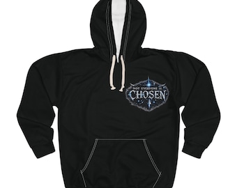 Bluza z kapturem Chosen | Angel Wing Cross Gothic Streetwear | Bluza z grafiką Y2K