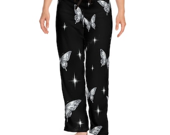 Piżama Celestial Flutter | Czarna piżama z motywem motyli Y2K