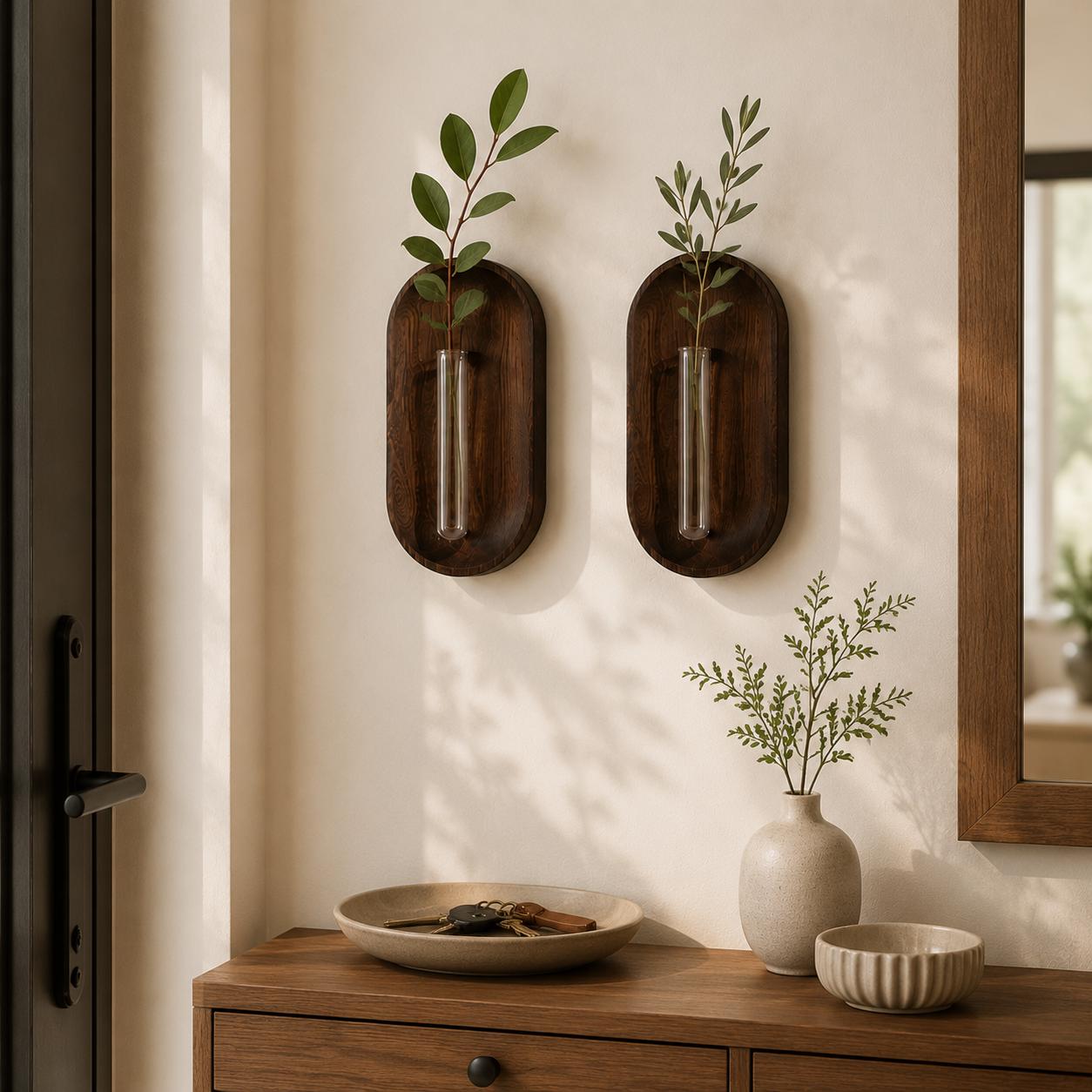 Holz wandvase