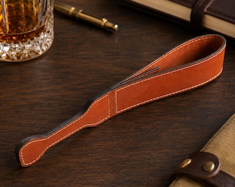 Leather Spanking Paddle - Handmade BDSM Paddle Slapper - Thick Weighty Discipline Paddle