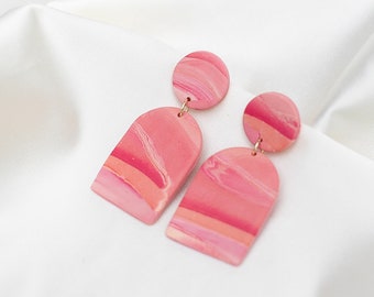Hayley Marble // Polymer Clay Earring, Dangle Earrings, Statement Earrings, Modern Earring
