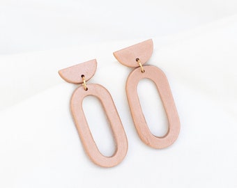 Copper Poly // Dangle Earrings, Polymer Clay Earring, Statement Earrings, Minimalist Earring, Modern Earring