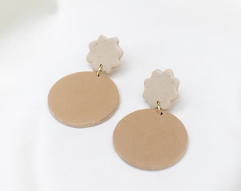 Flower Latte // Polymer Clay Earring, Dangle Earrings, Statement Earrings, Minimalist Earring, Modern Earring
