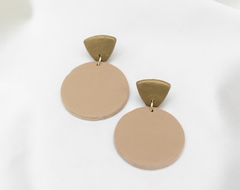 Latte Gold // Polymer Clay Earring, Dangle Earrings, Statement Earrings, Minimalist Earring, Modern Earring