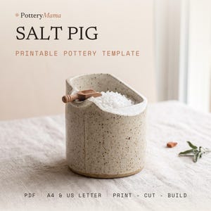 Modello per maialino di sale in ceramica / Modello per maialino di sale in ceramica costruito con lastra, senza bisogno del tornio / PDF stampabile per principianti / Licenza commerciale