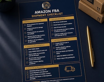 Amazon FBA verzendchecklist afdrukbaar | Gids voor voorbereiding en verzending van FBA | Checklist voor Amazon-verkopers, pdf