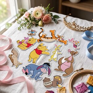 Winnie the Pooh Tigger Eeyore Custom Embroidered Patch, Vintage Cartoon Iron-on Patch, Kids Clothing Velcro patch, DIY Denim Jacket Repair