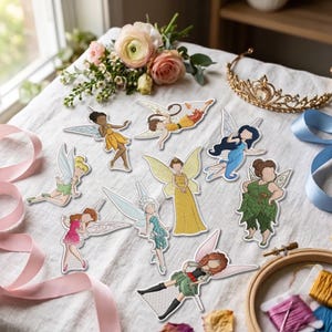 Tinkerbell Fairies Custom Embroidered Patch, Retro Pixie Hollow Iron-on Patch, Vintage Disney Adult Velcro patch, Jacket Backpack DIY.