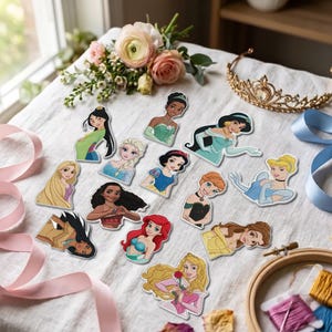 Disney Princess Custom Embroidered Patch, Fairy Tale Iron-on Patch, Kids Girls Velcro patch, Denim Jacket Decor