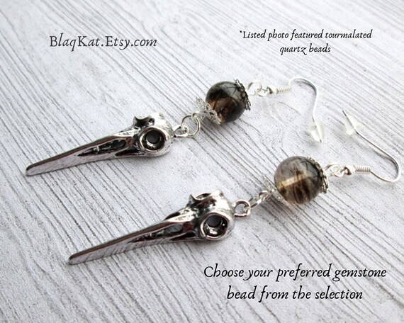 pagan jewellery dark priestess, shaman earrings wiccan earrings Hecate Earrings Bird Skull earrings Morrigan Earrings pagan jewelry