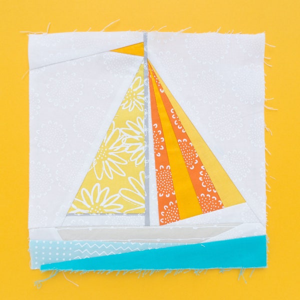 Zeilboot Paper piecing patroon- Quiltblok patroon