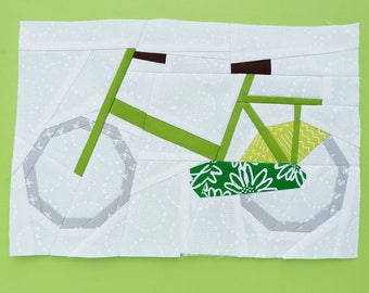 Bicycle Paper piecing pattern - Quilt block pattern