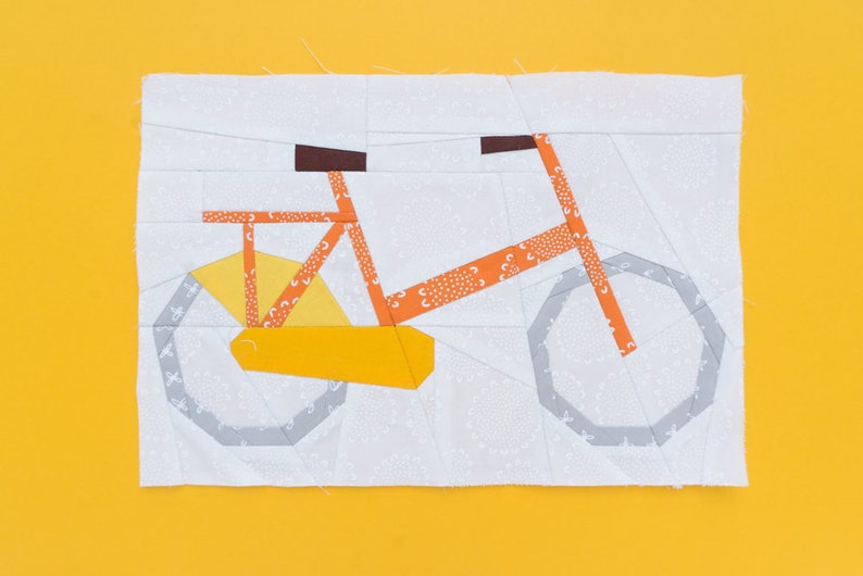 Bicycle Paper piecing pattern Quilt block pattern image 2