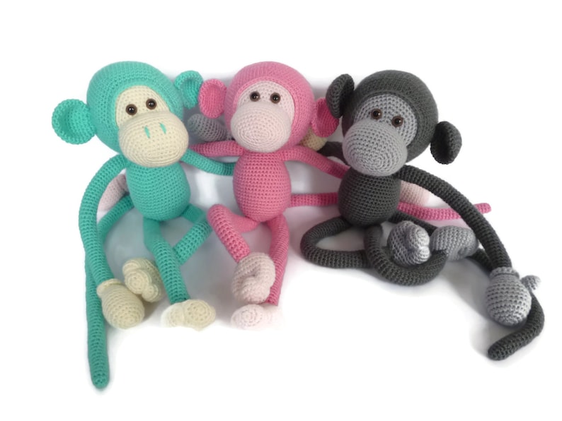 Mike the Monkey Amigurumi Crochet pdf Pattern EN, DK & NL image 3