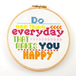 Do one thing everyday - Cross stitch pattern - Quote embroidery