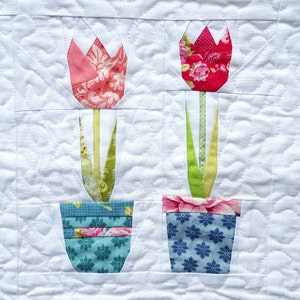 Tulips #1 - Paper piecing pattern - Flower pattern