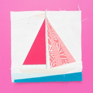 Sailboat Paper piecing pattern Quilt block pattern image 3