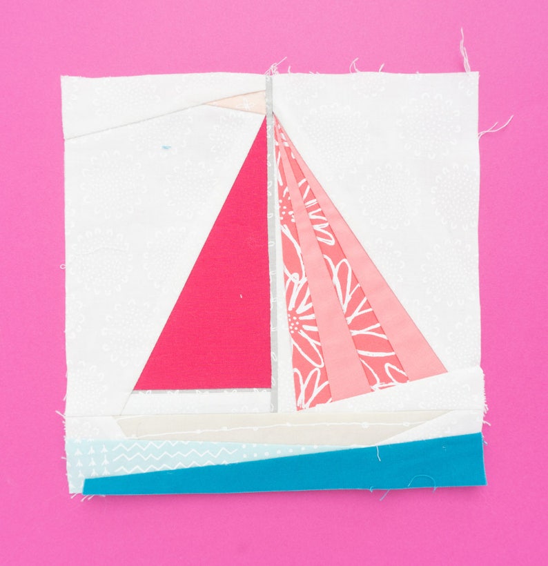 Sailboat Paper piecing pattern Quilt block pattern image 3