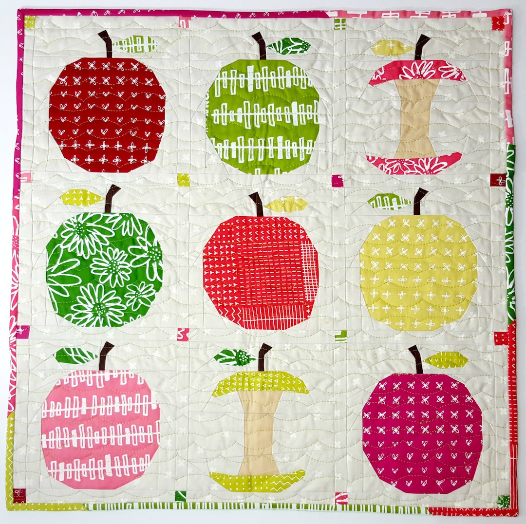 Apple a Day Quilt Pattern - Paper Piecing Block - Mini Quilt - Etsy