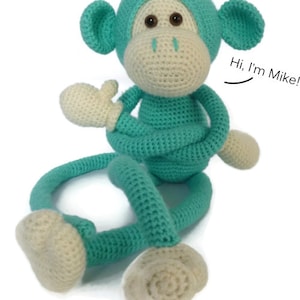Mike the Monkey - Amigurumi Crochet pdf Pattern (EN, DK & NL)