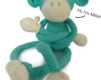Mike the Monkey - Amigurumi Crochet pdf Pattern (EN, DK & NL)