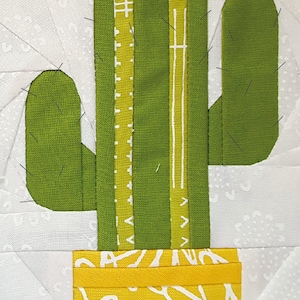 Cuddly Cactus Paper piecing pattern Quilt block pattern image 3