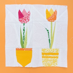 Tulips #2 - Paper piecing pattern - Flower pattern