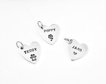 Name Tag for Keyring, Extra Name Tags for Keyring, Mini Name Tag, Silver Name Tag, Heart Keyring, Horse Name Tag, Key Identifier