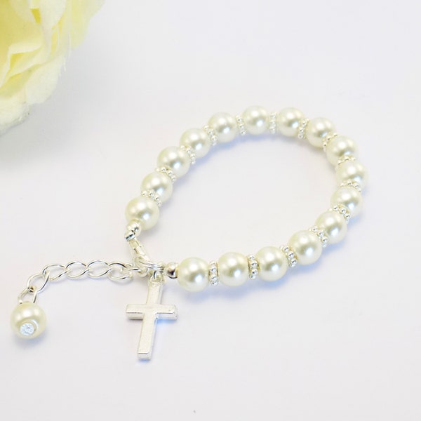 First Communion Gift for Girl, First Communion Bracelet, Baby Jewellery, Baby Baptism Bracelet, Goddaughter Gifts, Christening Gifts