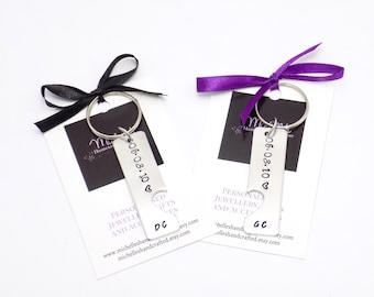 Llaveros personalizados para parejas, llaveros a juego para él y para ella con iniciales, fechas, regalo personalizado para aniversario, regalo de compromiso