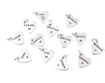 Personalisierter Herz Aluminiumanhänger mit Namen: Tierausweis, Schlüsselanhänger Anhänger (20 mm), Mini-Schlüsselanhänger, Anhänger für Schlüsselbund