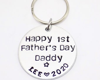 First Fathers Day Keyring Gift, Father Keyring, 1st Father's Day,  First Time Dad, New Dad Gift, Gift From Daughter, Gift from Son