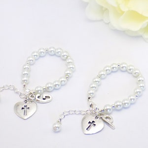Personalized Bracelets for Twins, Christening Bracelet, Twin Bracelets, Twin Baby Gift, Girl Twins,  2 Sisters Bracelet, New Baby Gift