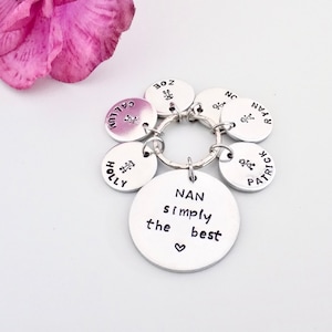 Grandma Keyring, Nanny Keychain, Metal Keyring, Personalised Gift for Nana, Grandma Keychain, Handmade Keychain, This Nan Belongs To Gift