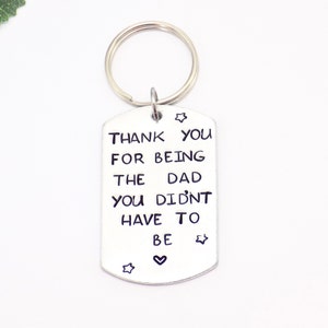 Gift for Stepdad, Gift from step Kids, Gift for Step Father, Bonus Dad Birthday Gift, Father&#39;s Day Keychain, Step Mum Gift, Step Dad Gift