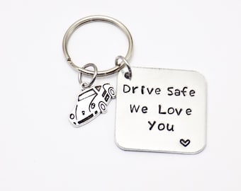 Drive Safe We Love you Schlüsselanhänger, Familien Schlüsselanhänger, Schlüsselanhänger für Autofahrer, Auto Schlüsselanhänger, Fahrer Schlüsselanhänger, Ehemann Schlüsselanhänger, Geschenk zum Vatertag