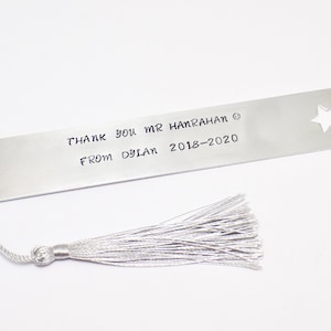 Bookmark for Teacher, Teacher Retirement Gift, Personalised Metal Bookmark, Quote Bookmark, Custom Bookmark, Silver Bookmark,
