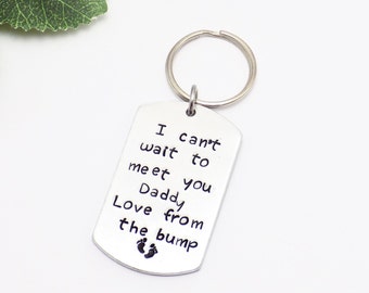 Gift from the Bump, Unborn Gift to Daddy, New Daddy Keyring, Personalised Keychain, Present from Unborn Child, Unborn Baby to Dad Gift