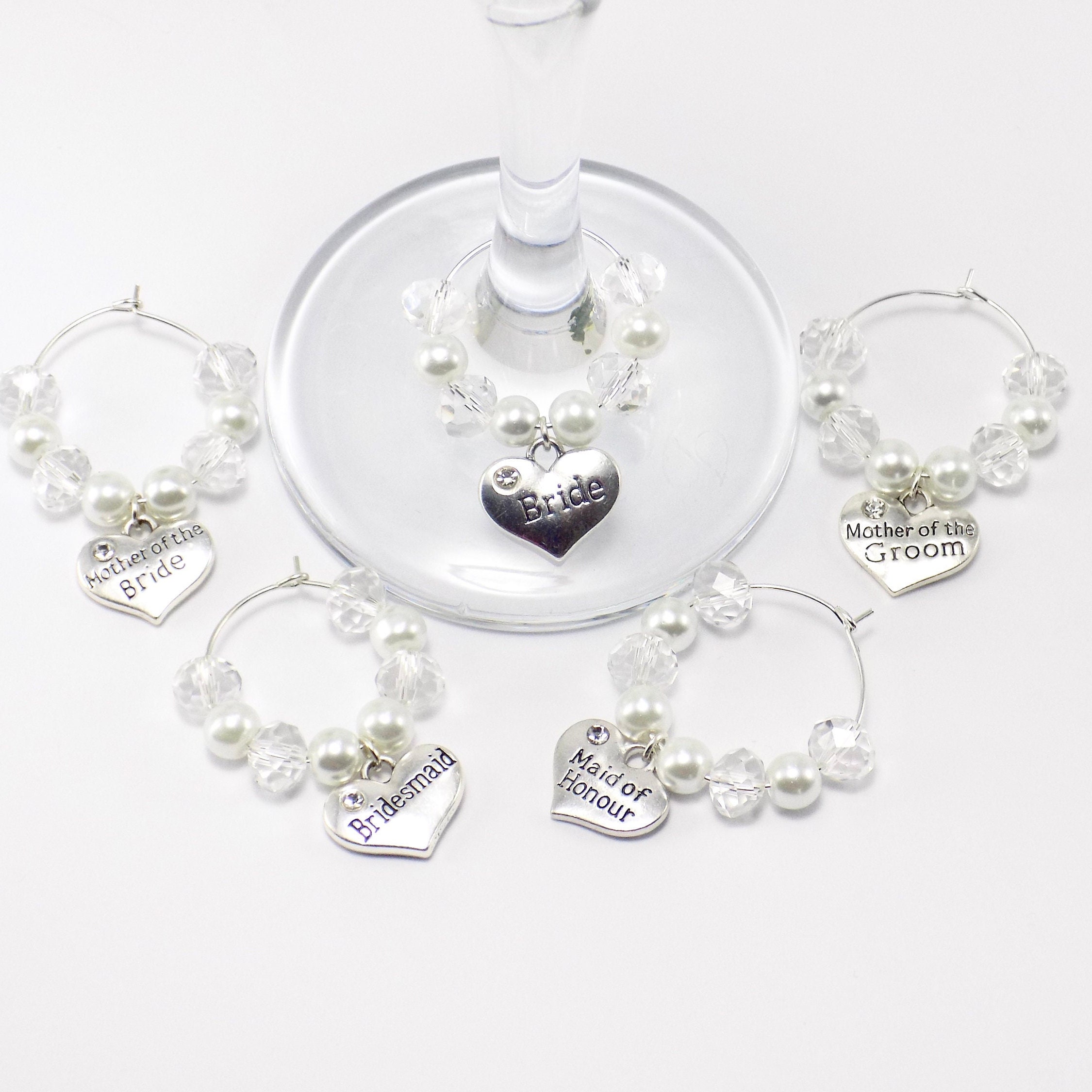 10 Wine Glass 30mm Silver Tone Charm Holders F735 -  UK