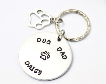 Dog Dad Keyring, Dog Dad Gift, This Human Belongs to Keyring, Cat Lover Gift, Pet Owner Gift, Pet Mom Gift, Personalised Gift, Cat Mom Gift