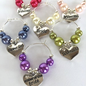 Wedding Wine Charms, Purple Wedding Favours, Wedding Table Decor, Wedding Wine Glass Charms UK,  Wedding Charms, Champagne Glass Decorations