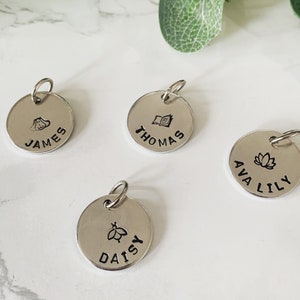 Extra tags for Keyring, Spare Tags for Personalised Keyring, Name Tags for Keychain, Round Metal Tag, Custom Name Tag, Keyring Tag image 5