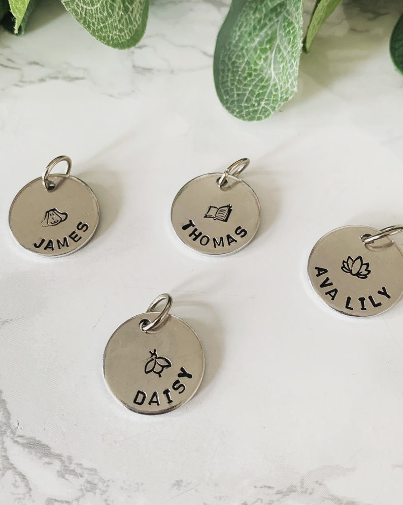 Extra tags for Keyring, Spare Tags for Personalised Keyring, Name Tags for Keychain, Round Metal Tag, Custom Name Tag, Keyring Tag image 5