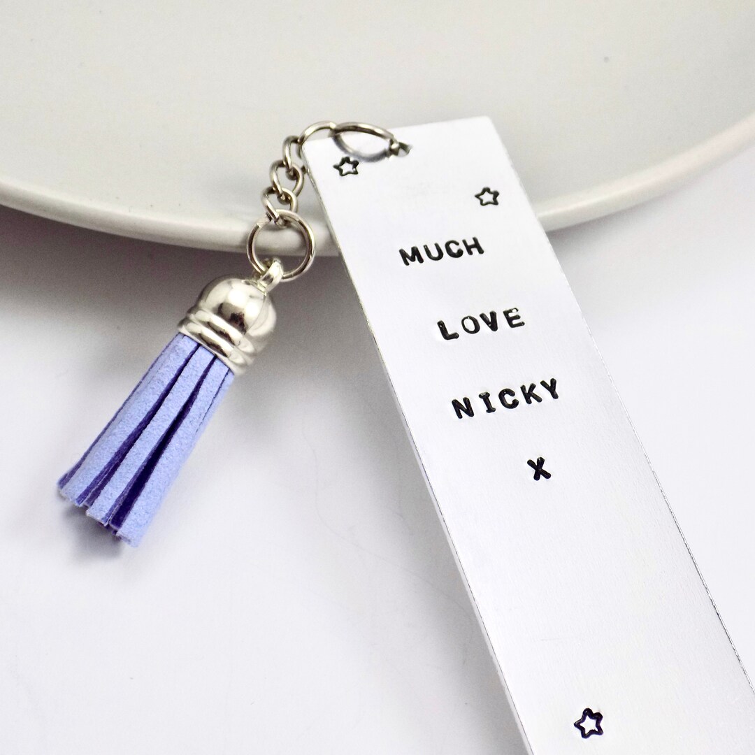 Personalised Aluminium Bookmark With Tassel, Custom Quote, Gift for ...