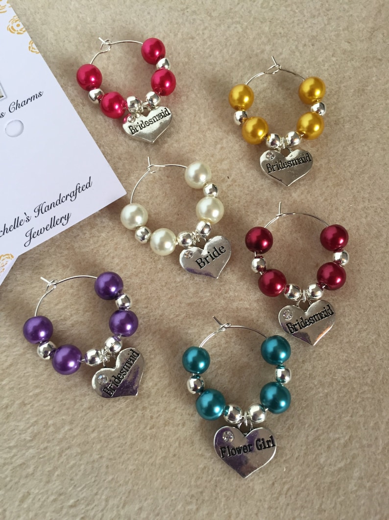 Wine Glass Charms Wedding Table Decor Wine Accessories Wine Etsy