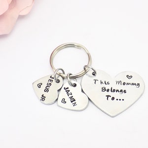 Mommy Keychain, This Mommy Belongs to Keyring, Gift for Mama, Heart Keychain, Mom Keychain, Gift from Grandchildren, Gift for Mum