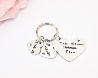 Mommy Keychain, This Mommy Belongs to Keyring, Gift for Mama, Heart Keychain, Mom Keychain, Gift from Grandchildren, Gift for Mum