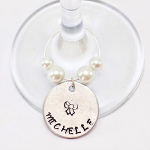 Personalized Wedding Drink Tags, Bridal Shower Wine Charms, Custom Party Name Places, Bachelorette Drink Markers, Custom Drink Tags
