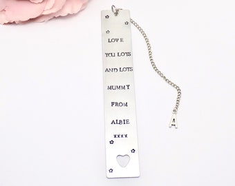 Personalized Mum Bookmark Hand-Stamped Aluminum Quote Bookmark for Mother’s Day Birthday Gift Bookworm Gift for Women